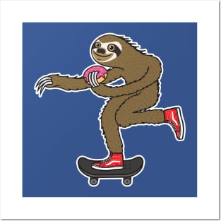 Skater Sloth Posters and Art